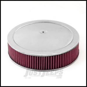 Rugged Ridge 14" Round Air Cleaner Assembly Chrome Lid With Synthetic Filter For Universal Applications 17751.52