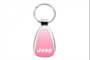 Automotive Gold Jeep Keychain Teardrop Pink KCPNKJEE
