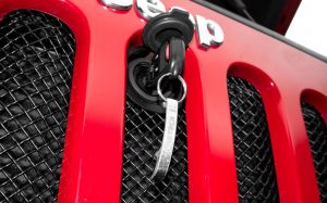 T-Rex Sport Series Formed Mesh Grille with Hood Lock Outlet for 07-18 Jeep Wrangler JK, JKU 46482