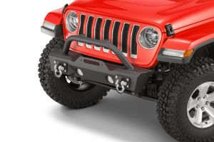 TACTIK Stubby Front Bumper with Hoop for 18+ Jeep Wrangler JL, JLU & 20+ Gladiator JT 12052-0143