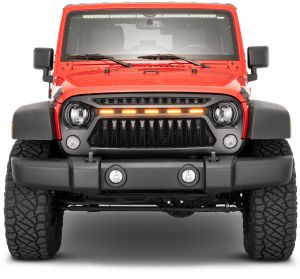 TACTIK Reef Shark Grille with LED Running Lights for 07-18 Jeep Wrangler JK, JKU 13131-1059