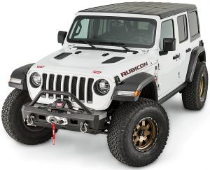 WARN Elite Series Stubby Front Bumper With Grille Guard For 2018+ Jeep Wrangler JL 2 Door & Unlimited 4 Door Models 101330