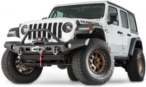 WARN Elite Series Full Width Front Bumper With Grille Guard For 2018+ Jeep Gladiator JT & Wrangler JL Unlimited 4 Door Models 101337