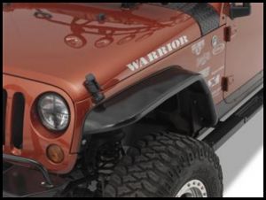 Warrior Products Front Tube Flares In Black Smooth Finish For 2007-18 Jeep Wrangler JK 2 Door & Unlimited 4 Door Models S7311
