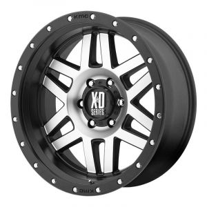 KMC XD128 Machete Satin Black w/Machine Face Wheel 17x9 5X5 w/4.50BS XD12879050512N