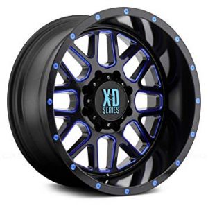 KMC XD820 Grenade Satin Black with Machined Face and Blue Tint 18x9 5X5 w/4.53BS XD82089050912NBC