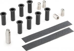 Quadratec Delrin Replacement Door Hinge Bushings with American Outlaw EZ On Door Pin Guides for 07-18 Jeep Wrangler JKU 55014-6113