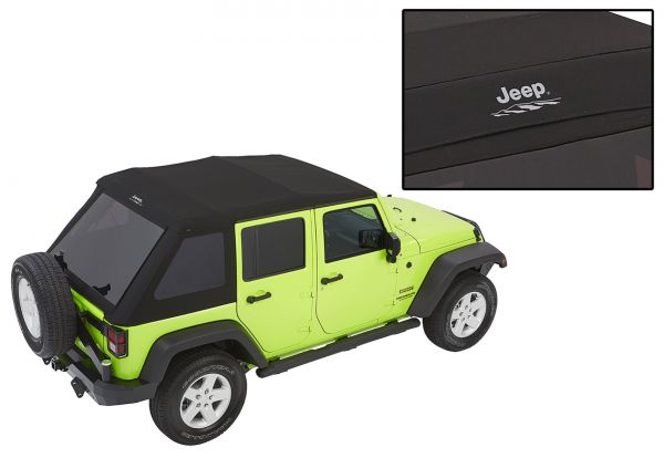 Bestop Jeep Logo Trektop Glide Soft Top for 07-18 Jeep Wrangler JK  Unlimited 4-Door 54423-35-