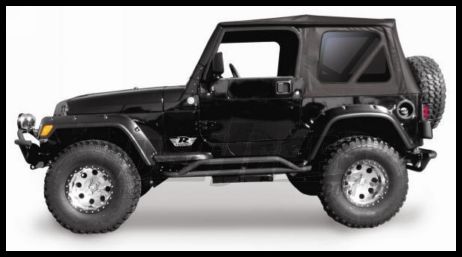 Buy Rampage Soft Top OEM Replacement Skin & Windows Fits Full Steel Doors  Black Diamond With Tinted Windows For 1997-06 Jeep Wrangler TJ 99335 for  CA$