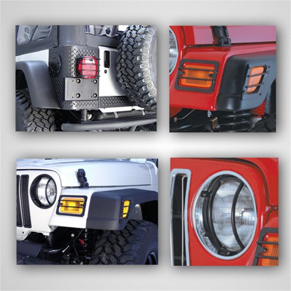 Buy Rugged Ridge 8 Piece Euro Light Guard Kit in Black For 1997-06 Jeep  Wrangler TJ & Unlimited TJ  for CA$