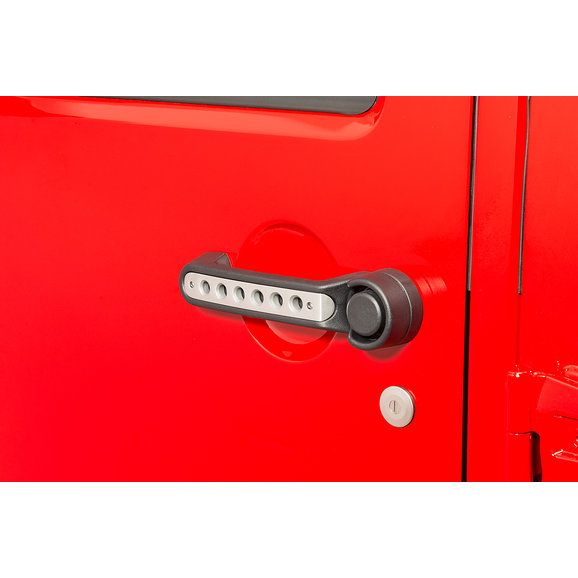DV8 Brushed Aluminum Door Handle Insert Kit For 2007-18 Jeep Wrangler JK  Unlimited 4 Door Models D-JP-190015-AL-5