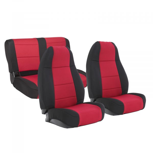 Buy SmittyBilt Neoprene Front & Rear Seat Cover Kit in Black/Red For 1991-95  Jeep Wrangler YJ 471130 for CA$