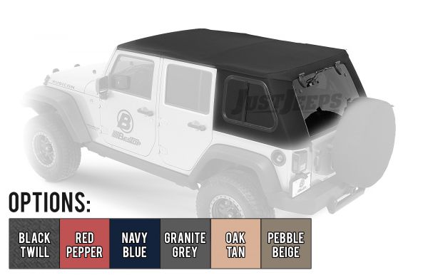 Buy BESTOP Trektop Pro Hybrid Soft Top With Tinted Removable Glass Windows  For 2007-18 Jeep Wrangler JK Unlimited 4 Door Models 54863- for CA$2,