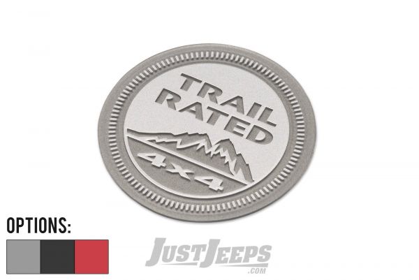 Authentic Mopar Emblem Trail Rated Red