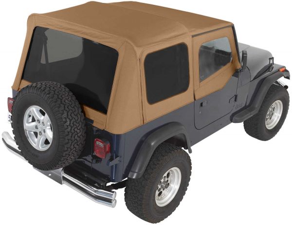 Buy Rampage Complete Soft Top Kit With Tinted Rear Windows In Spice Denim  For 1988-95 Jeep Wrangler YJ With Soft Upper Half Doors 68217 for  CA$1,