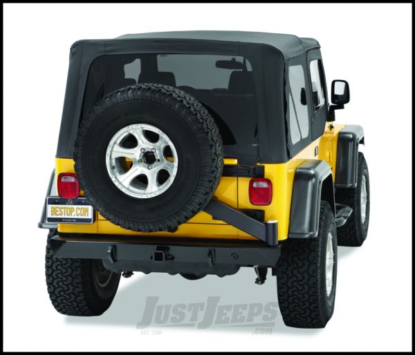 Buy BESTOP HighRock 4X4 Rear Bumper With Tire Carrier & D-Ring Mounts In  Satin/Flat Black For 1997-06 Jeep Wrangler TJ & TLJ Unlimited 42931-01 for  CA$1,