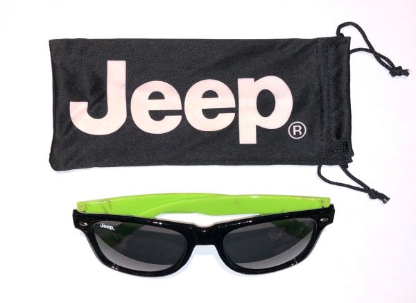 Jeep Sunglasses w/ Pouch Black Frame with Lime Arms CZ09-2250
