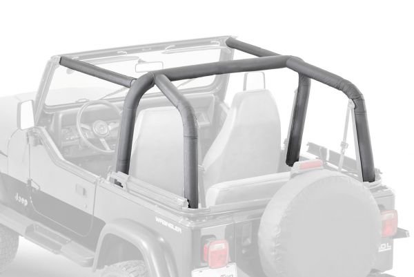 Scratches and Fading Fits Jeep Wrangler YJ 1992-1995 UV Rain and Rip Resisant Black Denim MasterTop Sport Bar Pad Covers Protects Roll Bars from Water 
