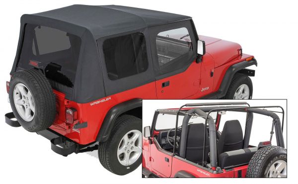 QuadraTop Gen II Complete Soft Top with Tinted Windows for 87-95 Jeep  Wrangler YJ 11000YJGEN2-