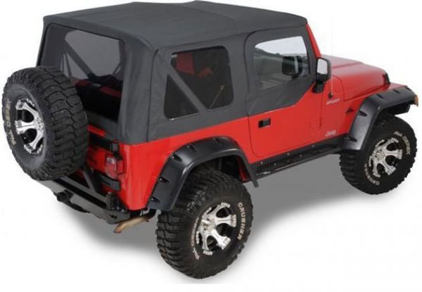 QuadraTop Replacement Soft Top with Upper Doors & Tinted Rear Windows for  97-06 Jeep Wrangler TJ 11000TJ-