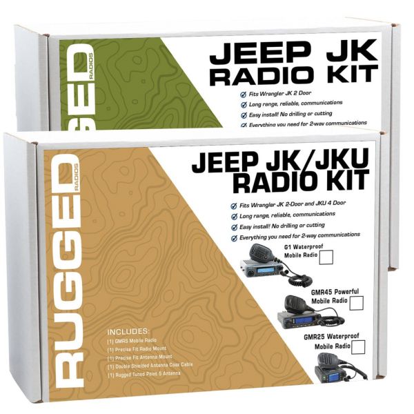 Rugged Radios TwoWay GMRS Mobile Radio Kit for 1118 Jeep Wrangler JK