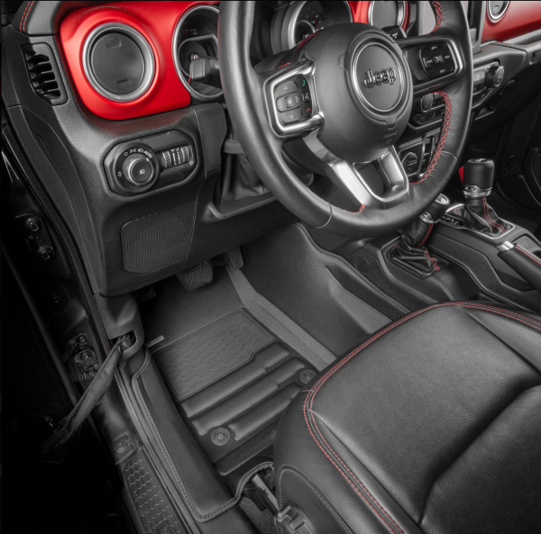 TuxMat Custom Floor Mats For 2018+ Jeep Wrangler JL 2 Door Models Front &  Rear Rows 8475