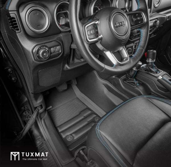 TuxMat Custom Floor Mats For 2021+ Jeep Wrangler 4XE Hybrid Models -  Includes Front & Rear Rows 8632