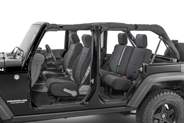 TecStyle Custom Fit Front and Rear Cloth Seat Covers for 07-18 Jeep Wrangler  Unlimited JK 14167JKU-