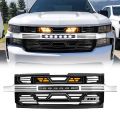 AMERICAN MODIFIED Armor Grille with Off-Road Lights - Chrome and Glossy Black for 19-21 Chevrolet Silverado 1500,2022 Chevrolet Silverado 1500 LTD AMCHCA00132