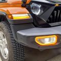 American Modified LED Front Bumper Fog Light Covers W/ Turn signal for 18-24+ Jeep Wrangler JL & 20-24+ Gladiator JT AMJPCC00802