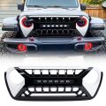AMERICAN MODIFIED Armor Grille with LED Off-Road Lights - Black and White for 18-24 Jeep Wrangler,20-24 Jeep Gladiator AMJPCA00127